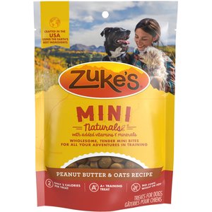 Zuke's Mini Naturals Peanut Butter & Oats Recipe Training Dog Treats, 454-g bag