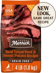 Merrick Real Texas Beef + Sweet Potato Recipe Grain-Free Chicken-Free Adult Dry Dog Food, 1.81-kg bag
