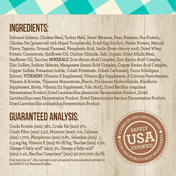 Show full view: Merrick Purrfect Bistro Grain-Free Real Salmon + Sweet Potato Recipe Adult Dry Cat Food, 5.44-kg bag slide 7 of 10