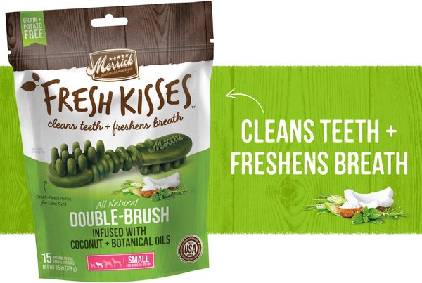 Show full view: Merrick Fresh Kisses Infused with Coconut Oil & Botanicals Small Dental Dog Treats, 36 count slide 3 of 10
