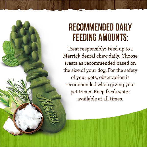 Show full view: Merrick Fresh Kisses Infused with Coconut Oil & Botanicals Medium Dental Dog Treats, 22 count slide 8 of 10