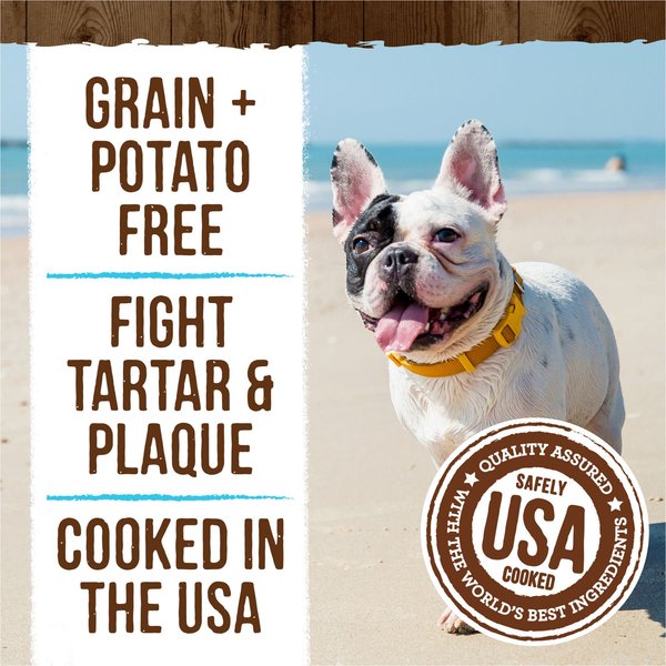 Show full view: Merrick Fresh Kisses Double-Brush Mint Breath Strip Infused Small Dental Dog Treats, 15 count slide 5 of 10