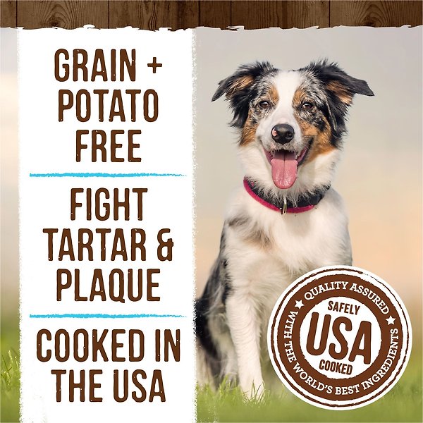 Show full view: Merrick Fresh Kisses Double-Brush Mint Breath Strip Infused Medium Dental Dog Treats, 22 count slide 5 of 10