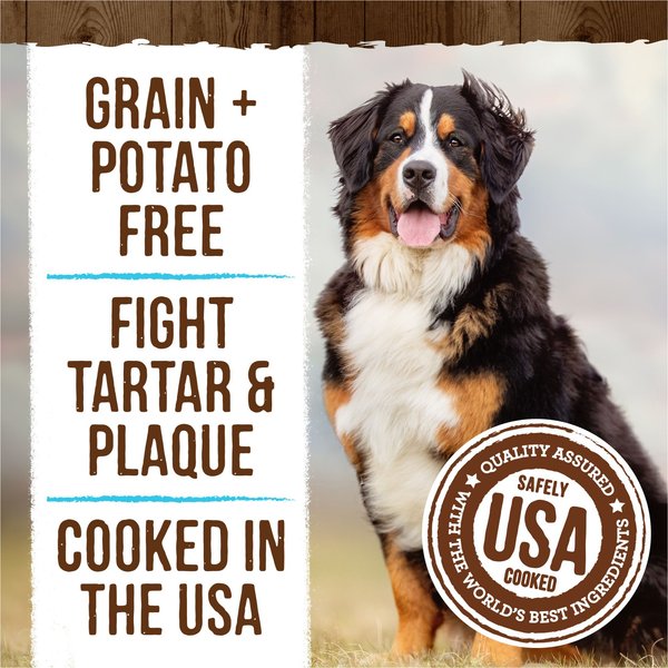 Show full view: Merrick Fresh Kisses Double-Brush Mint Breath Strip Infused Large Dental Dog Treats, 16 count slide 5 of 10