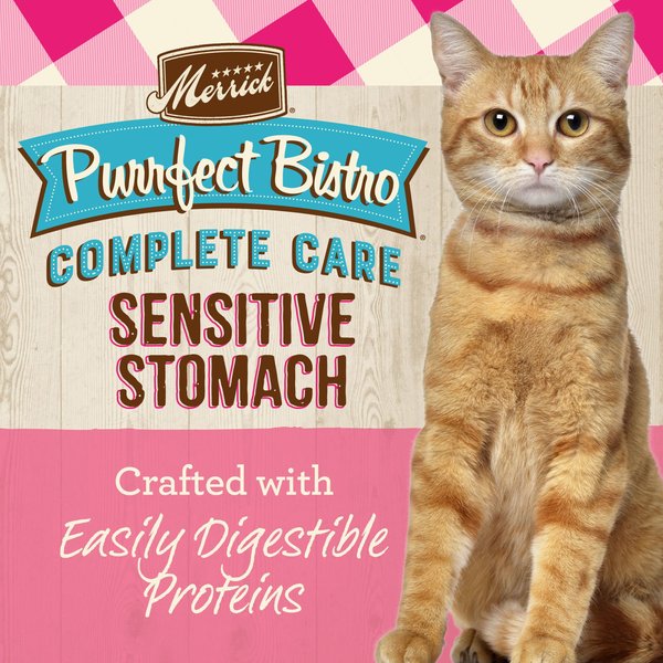 Show full view: Merrick Purrfect Bistro Complete Care Grain- Free Sensitive Stomach Recipe Dry Cat Food, 1.81-kg bag slide 3 of 10