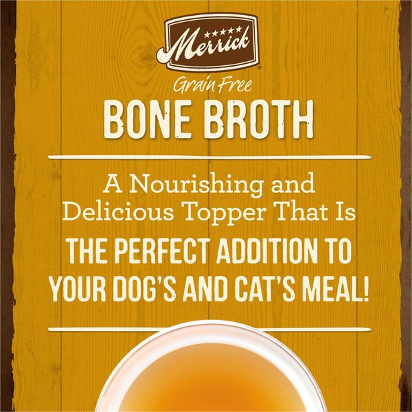 Show full view: Merrick Chicken Bone Broth Grain-Free Wet Dog Food Topper, 454-g pouch slide 3 of 10