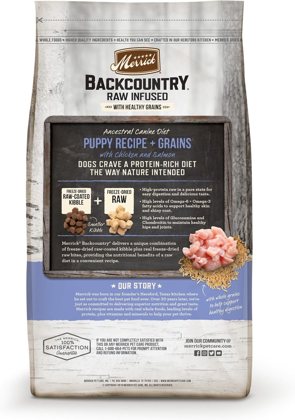 MERRICK Backcountry Raw Infused Puppy Recipe Grains with Chicken