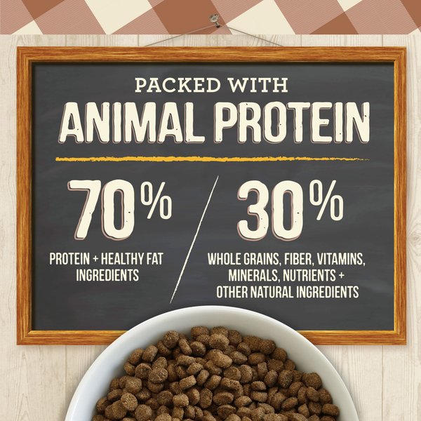 Show full view: Merrick Purrfect Bistro Healthy Grains Real Chicken + Brown Rice Recipe Adult Dry Cat Food, 1.81-kg bag slide 6 of 10