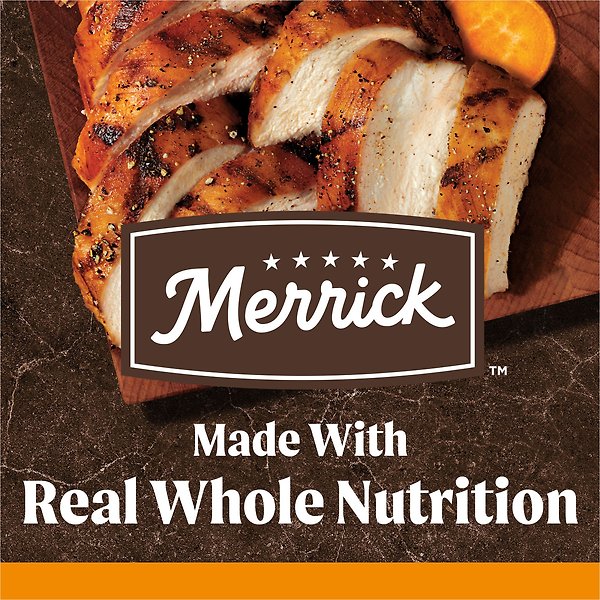 Show full view: Merrick Real Chicken + Sweet Potato Recipe Grain-Free Adult Dry Dog Food, 1.81-kg bag slide 4 of 11