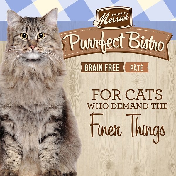 Show full view: Merrick Purrfect Bistro Grain-Free Tuna Pate Canned Cat Food, 156-g, case of 24 slide 3 of 11