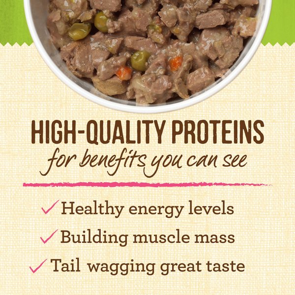 Show full view: Merrick Lil' Plates Grain-Free Small Breed Wet Dog Food Little Lamb Chop Stew, 99-g tub, case of 12 slide 4 of 14