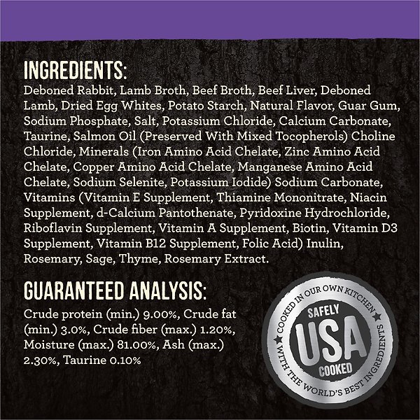 Show full view: Merrick Backcountry Grain-Free Morsels in Gravy Real Rabbit Recipe Cuts Cat Food Pouches, 85-g, case of 24 slide 7 of 10