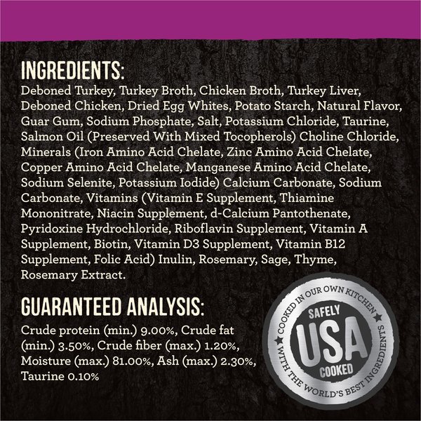 Show full view: Merrick Backcountry Grain-Free Morsels in Gravy Real Turkey Recipe Cuts Cat Food Pouches, 85-g, case of 24 slide 7 of 9