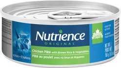 Nutrience Original Kitten Chicken Pate with Brown Rice & Vegetables Wet Cat Food, 156-g can, case of 24