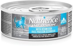 Nutrience Infusion Pate Ocean Fish Wet Cat Food, 156-g can, case of 24