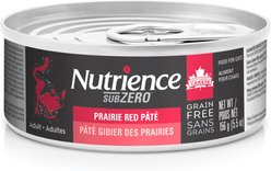Nutrience Grain-Free SubZero Prairie Red Wet Cat Food, 156-g can, case of 24