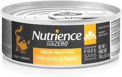 Nutrience Grain-Free SubZero Fraser Valley Wet Cat Food, 156-g can, case of 24