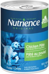 Nutrience Original Puppy Chicken Pate with Rice & Vegetables Wet Dog Food, 369-g can, case of 12