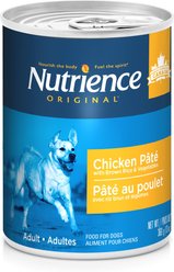 Nutrience Original Adult Chicken Pate with Brown Rice & Vegetables Wet Dog Food, 369-g can, case of 12