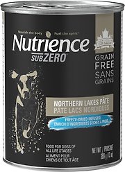Nutrience Grain-Free SubZero Northern Lakes Pate Wet Dog Food, 369g can, case of 12