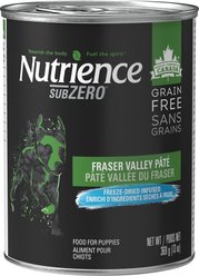 Nutrience Grain-Free SubZero Fraser Valley Pate Puppy Wet Dog Food, 369g can, case of 12