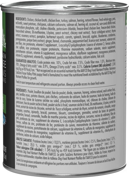 Show full view: Nutrience Grain-Free SubZero Fraser Valley Pate Puppy Wet Dog Food, 369g can, case of 12 slide 7 of 7