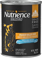Nutrience Grain-Free SubZero Fraser Valley Pate Adult Wet Dog Food, 369g can, case of 12