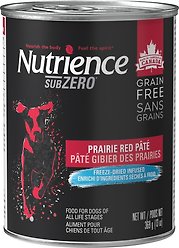 Nutrience Grain-Free SubZero Prairie Red Pate Adult Wet Dog Food, 369g can, case of 12