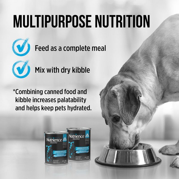 Show full view: Nutrience Grain-Free SubZero Canadian Pacific Pate Adult Wet Dog Food, 369g can, case of 12 slide 3 of 7