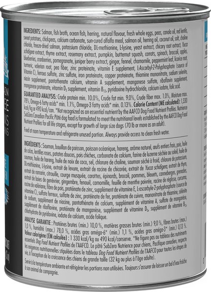 Show full view: Nutrience Grain-Free SubZero Canadian Pacific Pate Adult Wet Dog Food, 369g can, case of 12 slide 7 of 7
