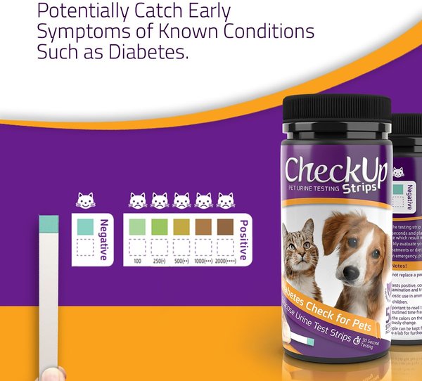 Show full view: CheckUp Diabetes Check for Pets Urine Testing for Dogs & Cats, 50 strips slide 5 of 9
