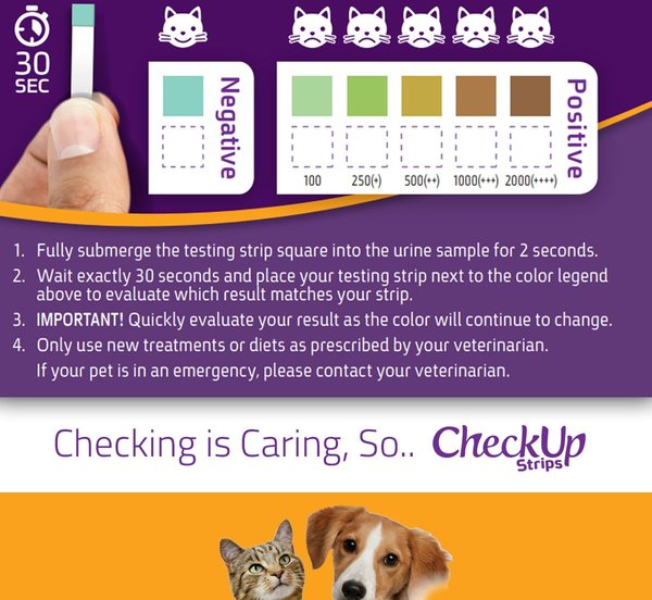 Show full view: CheckUp Diabetes Check for Pets Urine Testing for Dogs & Cats, 50 strips slide 7 of 9