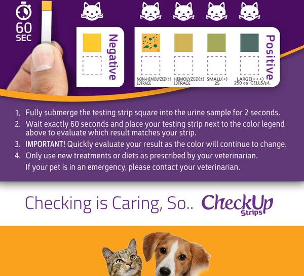 Show full view: CheckUp Blood in Urine Detection Urine Testing for Dogs & Cats, 50 strips slide 6 of 7