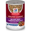 Show in main carousel: Hill's Science Diet Adult 7+ Healthy Cuisine Braised Beef, Carrots & Peas Stew Canned Dog Food, 354-g can, case of 12 slide 1 of 12
