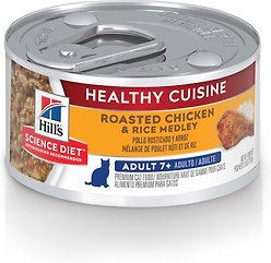 Hill's Science Diet Adult 7+ Healthy Cuisine Roasted Chicken & Rice Medley Canned Cat Food, 79-g can, case of 24