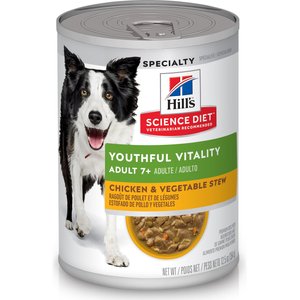 Hill's Science Diet Adult 7+ Senior Vitality Chicken & Vegetable Stew Canned Dog Food, 354-g can, case of 12