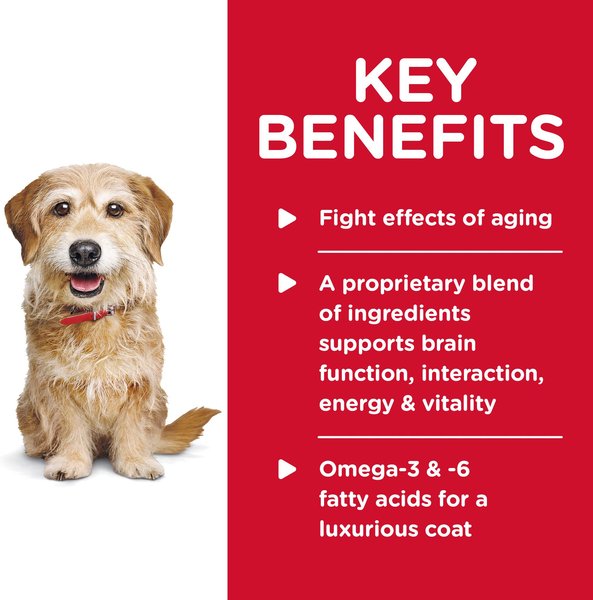 Show full view: Hill's Science Diet Adult 7+ Small & Mini Senior Vitality Chicken & Vegetable Stew Canned Dog Food, 156-g can, case of 24 slide 4 of 12