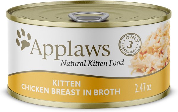 APPLAWS Chicken Breast in Broth Wet Kitten Food 2.47 oz can case