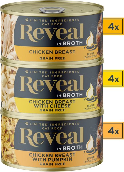 Show full view: Reveal Natural Grain-Free Variety of Chicken in Broth Flavored Wet Cat Food, 2.47-oz can, case of 12 slide 4 of 9