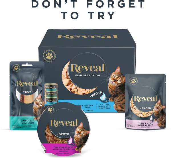 Show full view: Reveal Natural Limited Ingredient Grain-Free Chicken & Tuna in Broth Variety Pack Wet Kitten Food, 2.47-oz, case of 8 slide 6 of 8