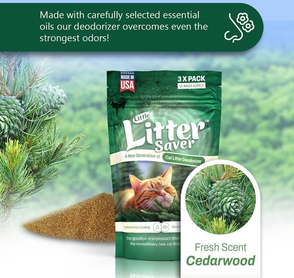 Show full view: Little Savers Litter Saver New Generation Cat Litter Box Deodorizer, Cedarwood Scent, 1-oz bag, 3 count slide 3 of 8