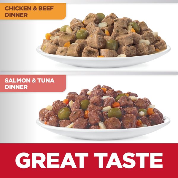 Show full view: Hill's Science Diet Adult Sensitive Stomach & Sensitive Skin Variety Pack Chicken & Beef, Salmon & Tuna Wet Cat Food, 79-g pouch, case of 12 slide 5 of 9