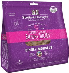 Stella & Chewy's Yummy Lickin' Salmon & Chicken Dinner Morsels Freeze-Dried Raw Cat Food, 3.5-oz bag