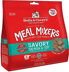Stella & Chewy's Savory Salmon & Cod Meal Mixers Freeze-Dried Raw Dog Food Topper, 18-oz bag