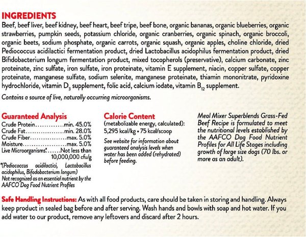 Show full view: Stella & Chewy's SuperBlends Grass-Fed Beef Recipe Meal Mixers Freeze-Dried Raw Dog Food Topper, 16-oz bag slide 6 of 8