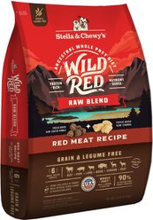 Stella & Chewy's Wild Red Raw Blend Kibble Grain-Free Red Meat Recipe Dry Dog Food, 9.53-kg bag