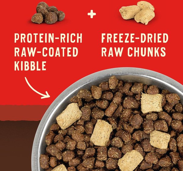 Show full view: Stella & Chewy's Wild Red Raw Blend Kibble Grain-Free Red Meat Recipe Dry Dog Food, 9.53-kg bag slide 3 of 10