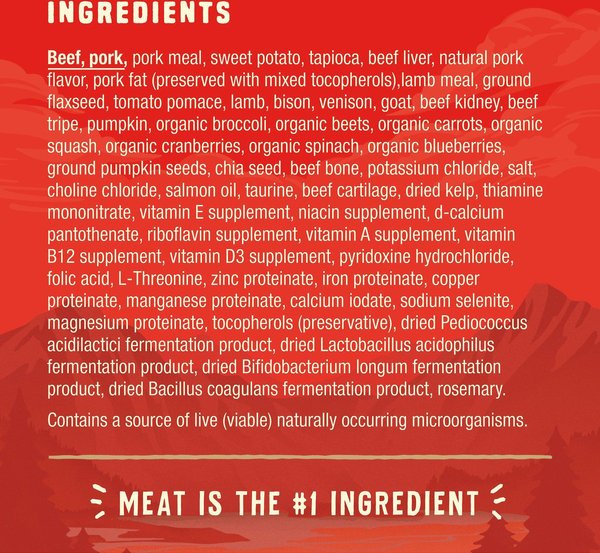 Show full view: Stella & Chewy's Wild Red Raw Blend Kibble Grain-Free Red Meat Recipe Dry Dog Food, 9.53-kg bag slide 5 of 10