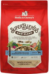 Stella & Chewy's SuperBlends Raw Blend Wholesome Grains Wild-Caught Whitefish & Salmon Recipe with Superfoods Dry Dog Food, 9.53-kg bag
