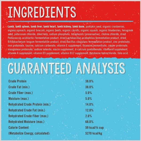 Show full view: Stella & Chewy's Freeze-Dried Grain-Free Protein Rich Recipe Raw Dandy Lamb Meal Mixer Dog Food Topper, 35-oz bag slide 4 of 9